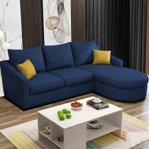 Raj Furniture Elegance Edge 4-Seater Sofa Set For Living Room, Blue