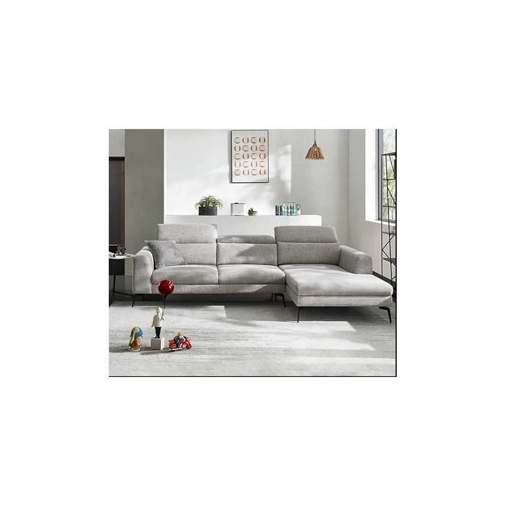 Ripple Furniture Push Back Italian Sofa Set, Grey