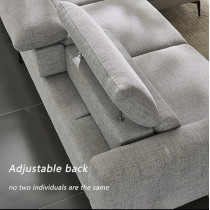 Ripple Furniture Push Back Italian Sofa Set, Grey