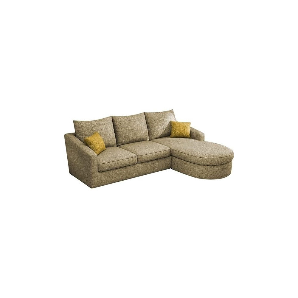 Raj Furniture Elegance Edge 4-Seater Sofa Set For Living Room, Cream