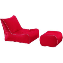 Raj Furniture Filing Cool Waterproof Outdoor Sun Lounge Beach Bean Bag Chairs, Red