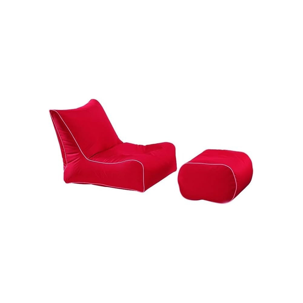 Raj Furniture Filing Cool Waterproof Outdoor Sun Lounge Beach Bean Bag Chairs, Red