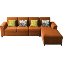 Raj Furniture Harmony 6-Seater L-Shape Sofa Set For Living Room, Orange