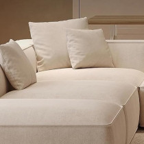 Raj Furniture Luxury Living Room Sofa Set With Ottoman, Square Sectional Couches, Large Rectangular Chaise Lounge Chair, Beige, Left