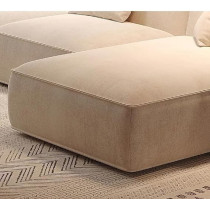 Raj Furniture Luxury Living Room Sofa Set With Ottoman, Square Sectional Couches, Large Rectangular Chaise Lounge Chair, Beige, Left