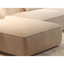 Raj Furniture Luxury Living Room Sofa Set With Ottoman, Square Sectional Couches, Large Rectangular Chaise Lounge Chair, Beige, Right