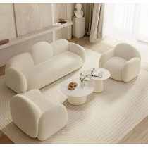 Ripple Furniture Boucle Bubble Back Sofa Set, White