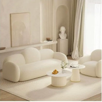 Ripple Furniture Boucle Bubble Back Sofa Set, White