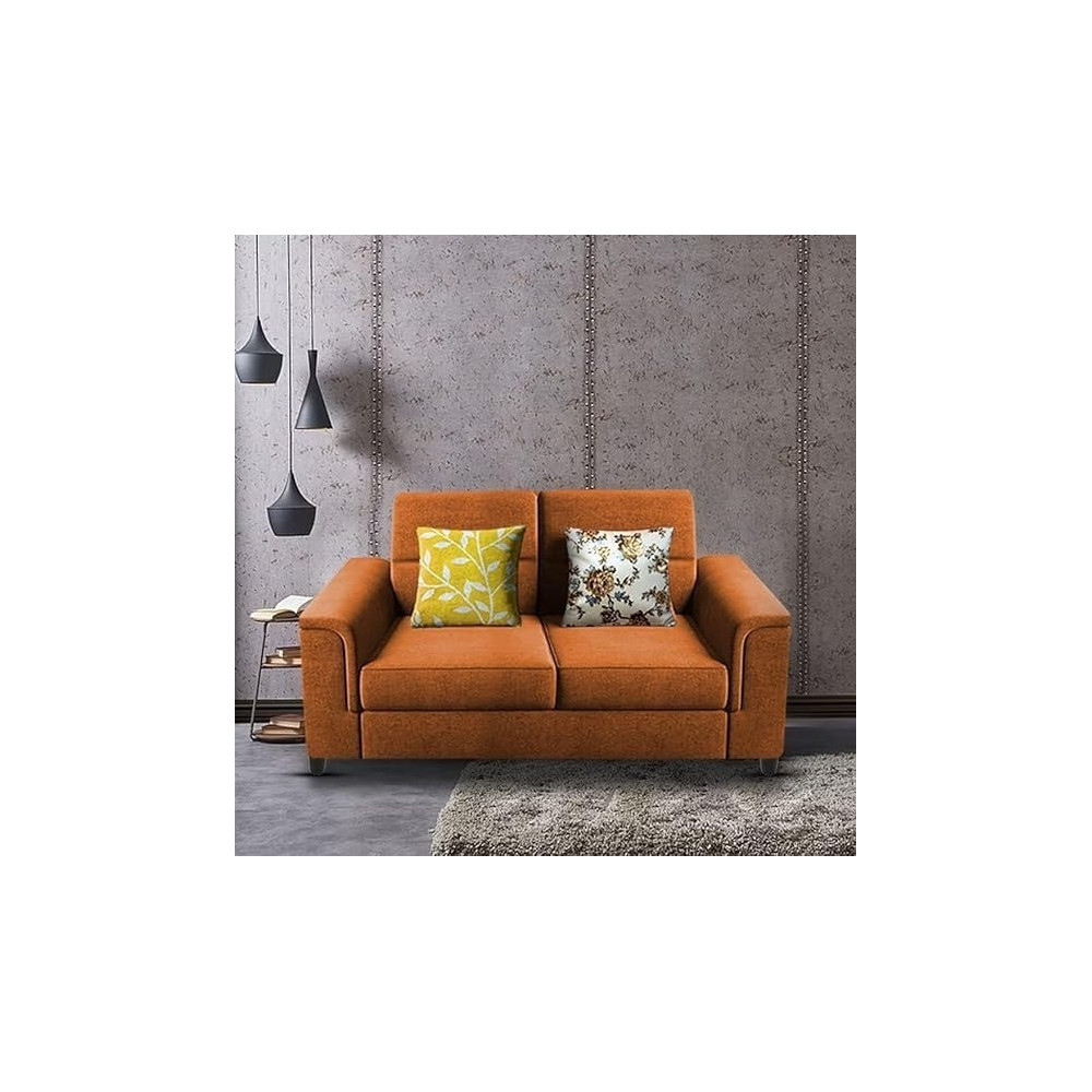 Raj Furniture 2 Seater Sofa Set for Living Room, Orange