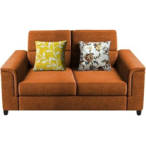 Raj Furniture 2 Seater Sofa Set for Living Room, Orange