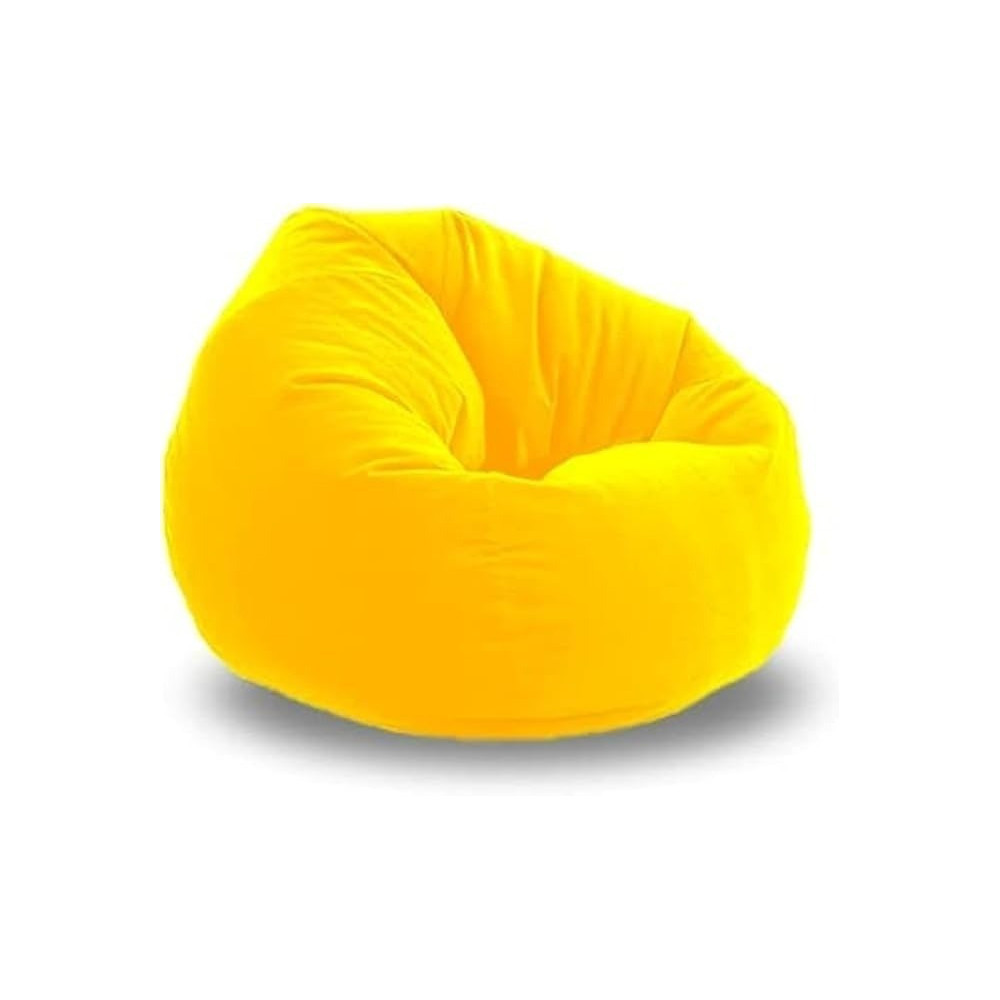 Ripple Furniture Bean Bag Soft And Comfortable Lounger Chair Living Room Furniture And Outdoor Furniture, Velvet, Yellow