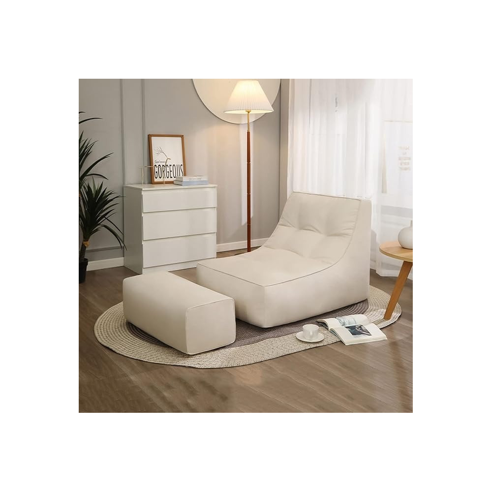 Raj Furniture Sofa Lazy Sack Lazy Lounger Tatami Lounger Seat Bean Bag Cover Soft Beanbag Chair Ultra Soft Bean Bags Chairs No Filler For Adult Teen Children, Beige