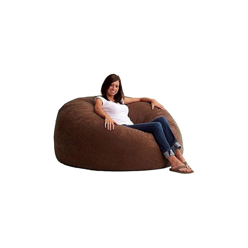 Comfy Large Seude Coffee Brown Bean Bag, Brown, H42 x W42 x D28 cm