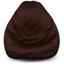 Comfy Large Seude Coffee Brown Bean Bag, Brown, H42 x W42 x D28 cm