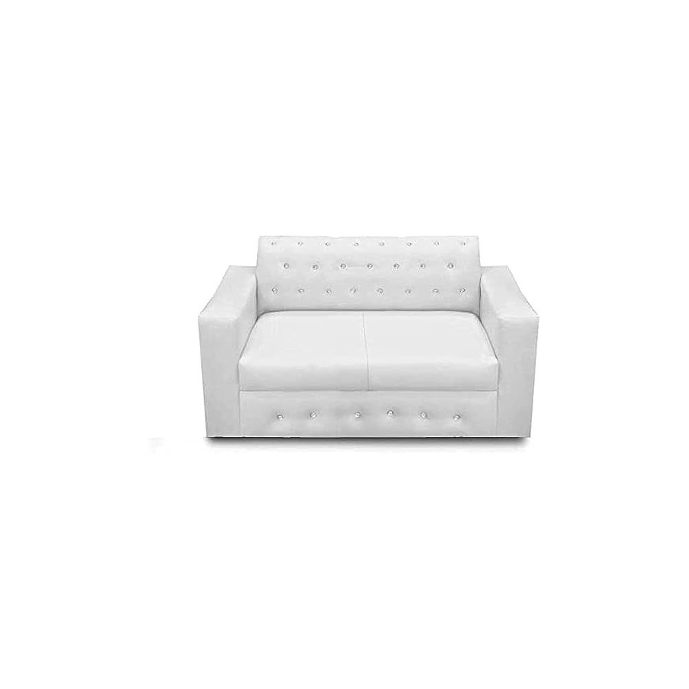 Raj Furniture Modern 2 Seater Sofa Set For Living Room, White