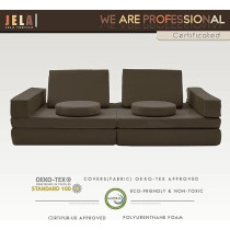 Raj Furniture Couch Extended Size 10 Pieces With Futons, Floor Couch Floor Sofa Modular Furniture For Kids And Adults, Modular Foam Play Couch, Modular Sectional Sofa, Charcoal