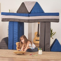 Raj Furniture Couch Extended Size 10 Pieces With Futons, Floor Couch Floor Sofa Modular Furniture For Kids And Adults, Modular Foam Play Couch, Modular Sectional Sofa, Charcoal