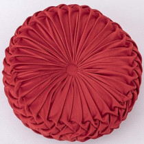Raj Furniture Chair Seat Pads 6 Pack Velvet Round Throw Pillow, Red