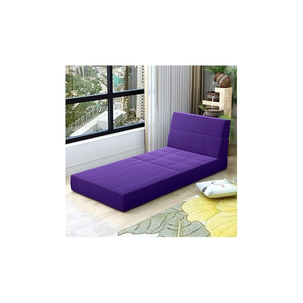 Raj Furniture Noyydh Fabric Lazy Folding Sofa Bed, Violet