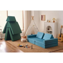 Raj Furniture Kids Couch 8 Pieces Sofa Modular Furniture, Lightblue