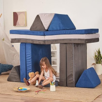 Raj Furniture Kids Couch 8 Pieces Sofa Modular Furniture, Lightblue