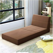 Raj Furniture Fabric Lazy Sofa Folding Bed, Brown