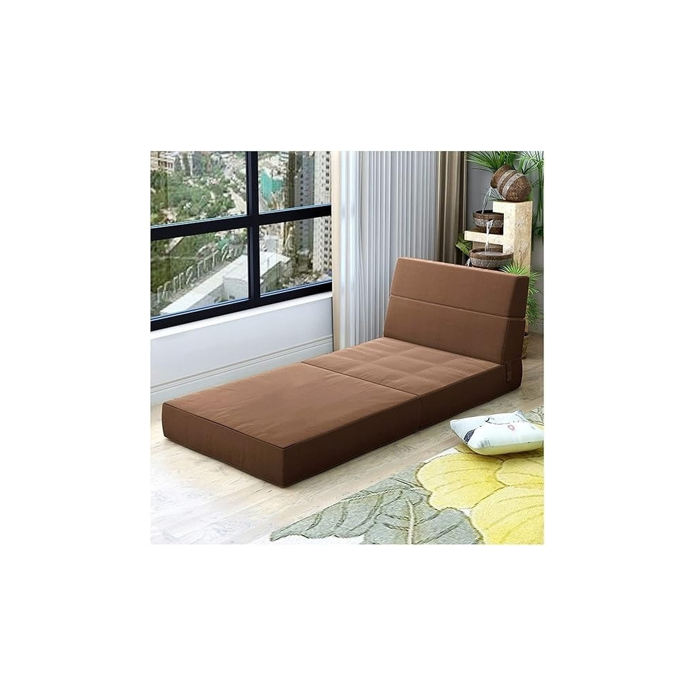 Raj Furniture Fabric Lazy Sofa Folding Bed, Brown
