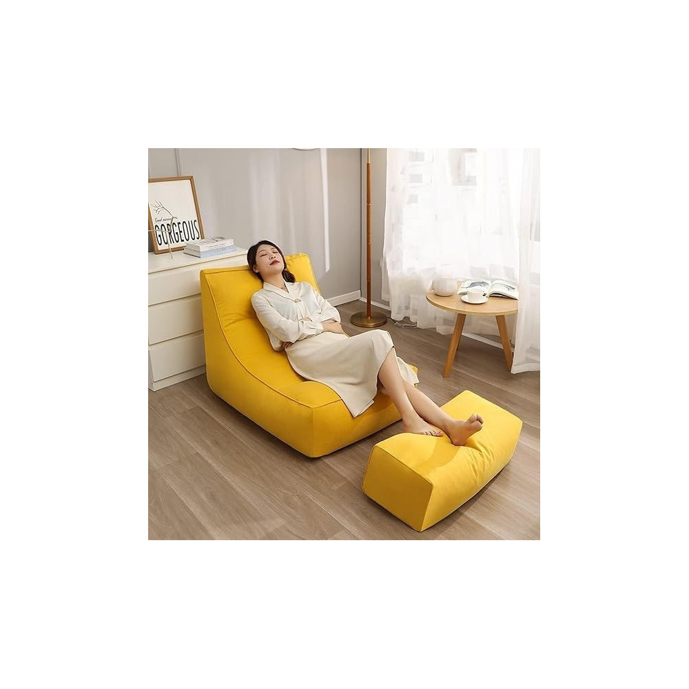 Sofa Sack Lazy Lounger Seat Bean Bag Cover, Yellow