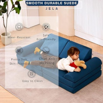Raj Furniture Kids Couch Medium 8 Pieces Sofa Modular Furniture, Navy Blue
