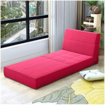 Raj Furniture Modern Simplicity Fabric Folding Sofa Bed, Rose Red
