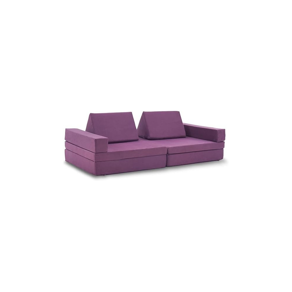 Raj Furniture Extended Size 8 Pieces Floor Sofa Couch Modular Furniture, Purple