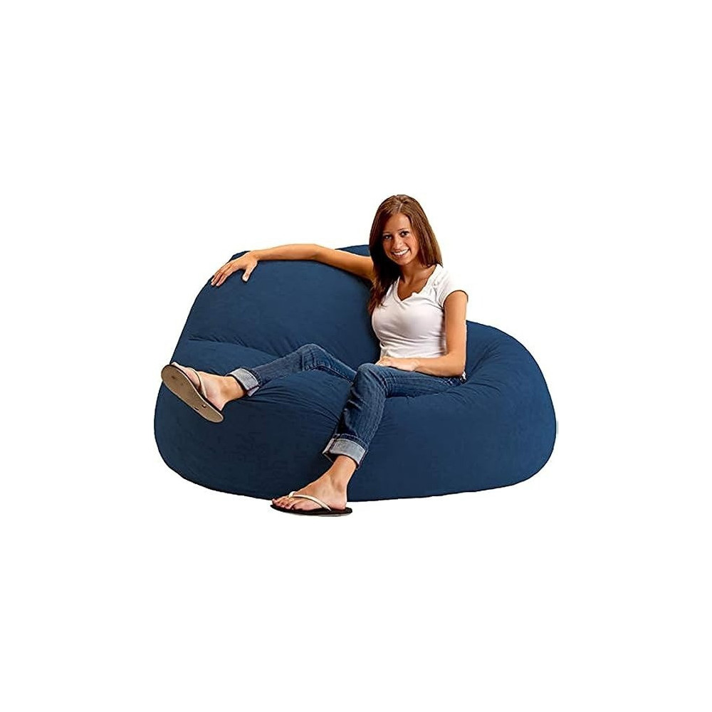 Comfy Seude Bean Bag Chair, Blue