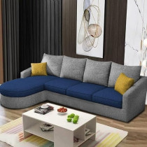 Ripple Furniture Sumptuous Serenity The Round Lounger L-Shape 6 Seater Sofa Set For Your Living Room, LHS, Blue Grey