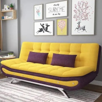Ripple Furniture Stylish Sofa Bed For Versatile Living Cozy Sofa Turns Bed Comfort For Sitting Or Sleeping, Amber Yellow