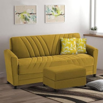 Ripple Furniture Elegance Essence 3 Seater Sofa Set With Ottoman, Yellow