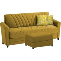 Ripple Furniture Elegance Essence 3 Seater Sofa Set With Ottoman, Yellow