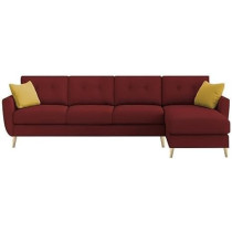 VerdeLux 6 Seater With Premium Velvet Upholstery Sofa Set, Maroon Fabric, RHS
