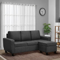 Raj Furniture Modern Fabric Interchangeable Sectional Sofa, Stone Grey