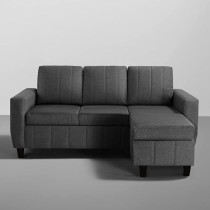 Raj Furniture Modern Fabric Interchangeable Sectional Sofa, Stone Grey