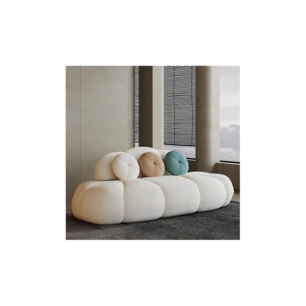 Ripple Furniture Contemporary Armless Sofa Wool Cloud Stylish Living Room Sofa, White
