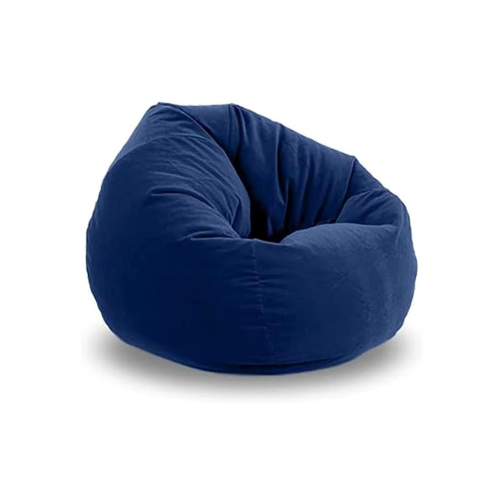 Ripple Furniture Bean Bag Soft And Comfortable Lounger Chair For Living Room, Velvet, Blue