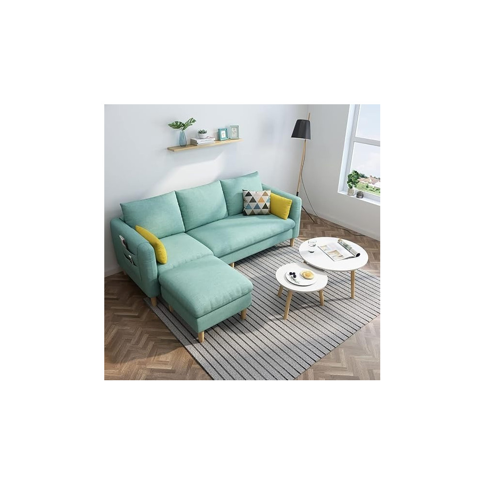 Raj Furniture Sectional Fabric Sofa Set Cotton Furniture Home Apartment Hotel Green, Light Green