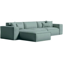 Ripple Furniture L-Shape Modern Style Luxury Home Couch, Right, Green