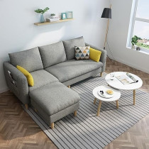 Raj Furniture Sectional Fabric Sofa Set Cotton Furniture Home Apartment Hotel Green, Grey
