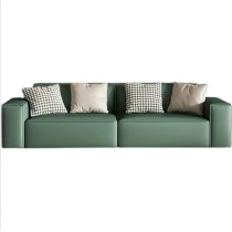 Raj Furniture Italian Minimalist Type Square Sofa Set Furniture For Living Room, Green