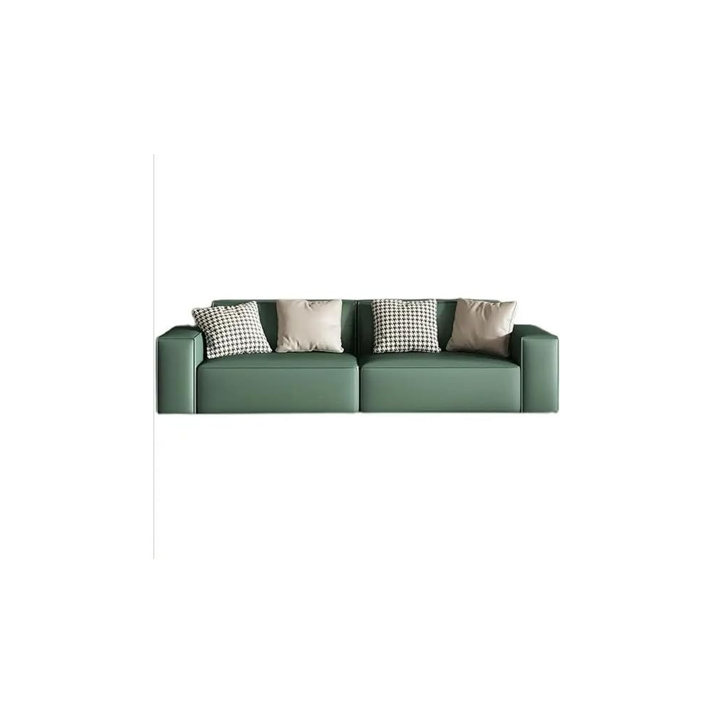 Raj Furniture Italian Minimalist Type Square Sofa Set Furniture For Living Room, Green