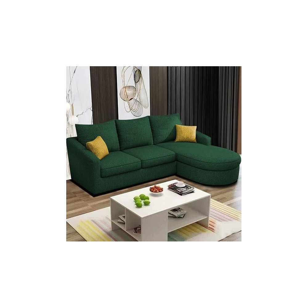 Raj Furniture Elegance Edge 4-Seater Sofa Set For Living Room, Green