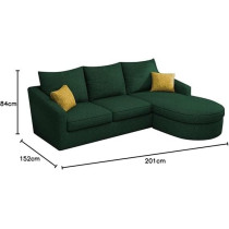 Raj Furniture Elegance Edge 4-Seater Sofa Set For Living Room, Green