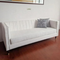 Ripple Funriture New Modern Style Living Room Sofa Set Furniture Upholstered Sofa 3 Seater, White