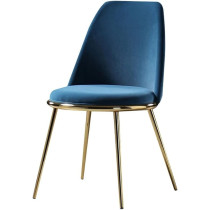 Raj Furniture Dining Chairs Set Office, Reception Chairs, Kitchen Dining Chairs, Living Room Chairs With Metal Legs Velvet Seat And Backrests For Office Lounge Dining Kitchen Bedroom Chairs, Blue